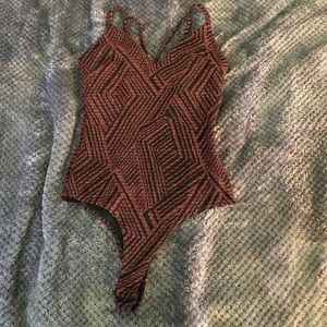 Glitter red and black bodysuit